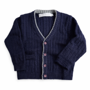 BabyCottons Cardigan Sweater Azul y gris Bebé 18 Meses