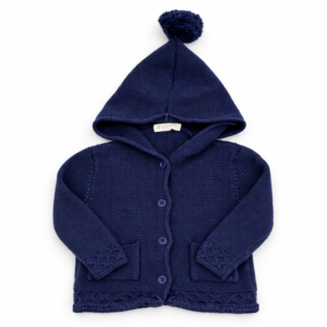 BabyCottons Sweater Con Capucha Azul Pompon Bebé 24 Meses