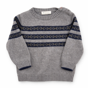 BabyCottons Sweater Jacquard Gris Bebé 24 Meses