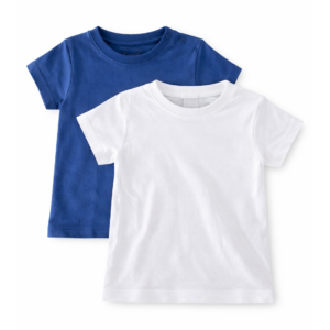 BabyCottons Pack 2 Remeras Manga Corta Azul y blanca 18 Meses