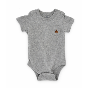 GAP Body Bebé Gris con Bolsillo Logo Osito 3–6 Meses