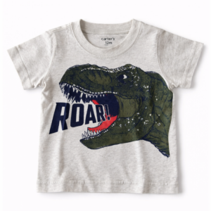 Carter’s Remera Manga Corta Gris Dinosaurio 9-12m