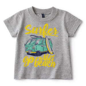Bronzini Remera Bebé Gris Surfer Go To The Beach 6-9 Meses