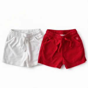 Zara Baby Pack 2 Shorts Bebé Rojo y Blanco 12-18 Meses