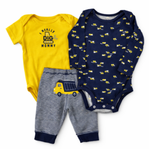Carter’s Set Bebé 3 Piezas Construcción Excavadora 9M