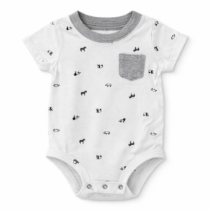 Carter’s Body Bebé Blanco Estampado Animalitos con Bolsillo 9M