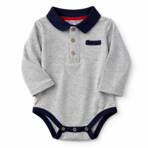 Yamp Body Bebé Gris y Azul bolsillo Manga Larga 12 Meses