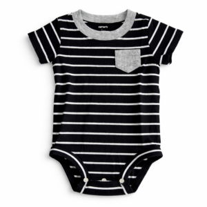 Carter’s Body Bebé Rayado Negro con Bolsillo 9M