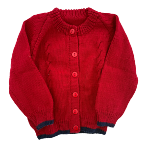 Cardigan Sweater Tejido Rojo Niño 9 a 12 meses con Botones