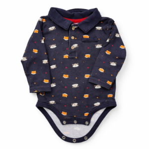 Yamp Body Bebé Azul Estampado Manga Larga 12 Meses