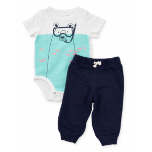Carter’s Conjunto Bebé Body + Pantalón Azul Oso 12 meses