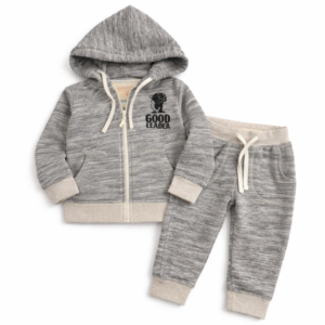Little Akiabara Conjunto Bebé Hoodie + Jogger Gris 18 Meses