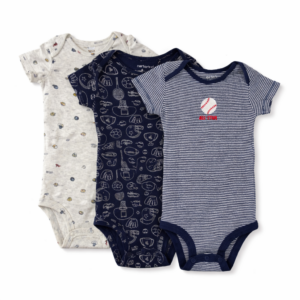 Carter’s Pack x3 Bodies Algodón Estampados Azul/Gris 6 Meses