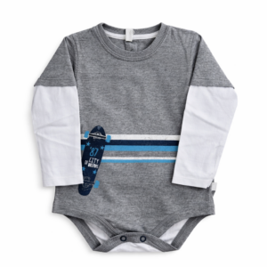 Cheeky Body Manga Larga Gris con Estampa Skate XXL