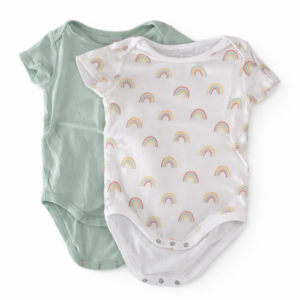 Zara Pack x2 Bodies Manga Corta (Liso + Arcoíris) 12–18 Meses