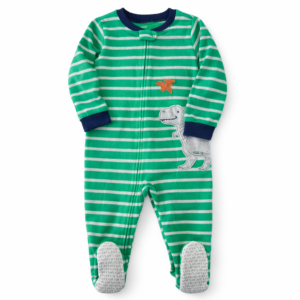 Carter’s Enterito Pijama Polar Dinosaurio Verde con Cierre 3 Años