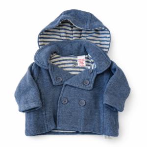Zara Mini Abrigo Azul con Capucha 3M