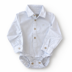 Paula Cahen D’Anvers Body Camisa Blanco Manga Larga 3–6M