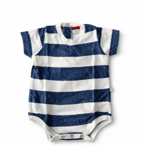 Cheeky Body Bebé Rayado Azul y Blanco Manga Corta 6–9 Meses