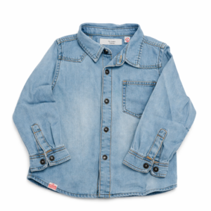 Zara Camisa Bebé Denim Jean Manga Larga 12–18 Meses