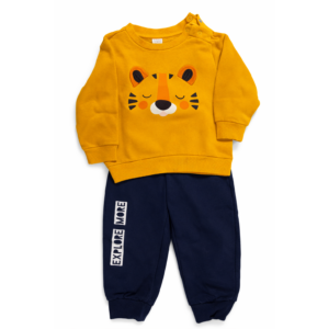 Yamp Bebé Conjunto Frisa Mostaza Tigre Buzo y Pantalón 18M