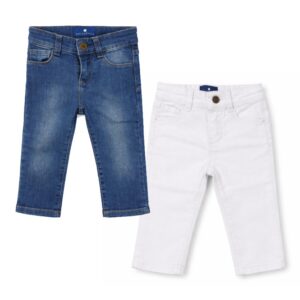 Pack Jeans Bebé BabyCottons 18 meses Azul + Blanco